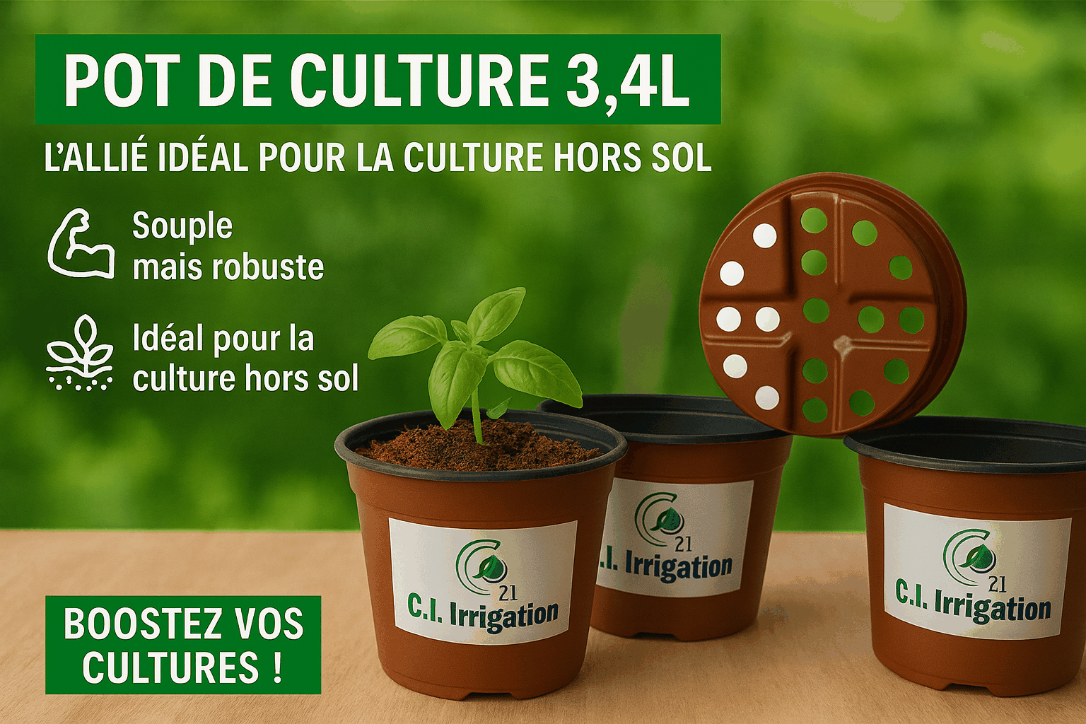 Démonstration des sacs de culture CI Irrigation